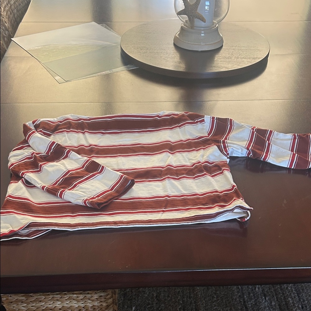 Banana Republic Red and White Striped Top